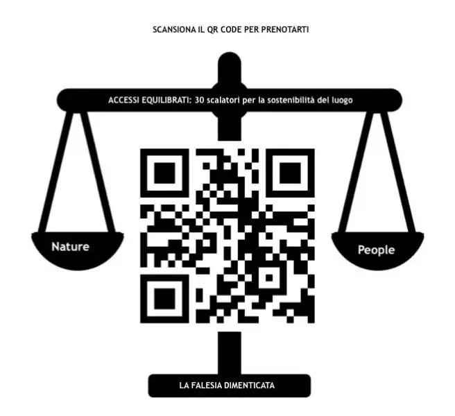 QR code per prenotare l'accesso alla Falesia - Jimmy