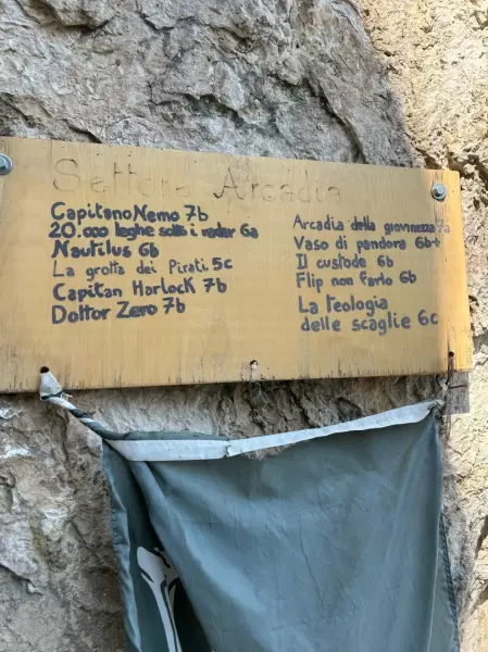 Foto delle vie - Bacheca della falesia