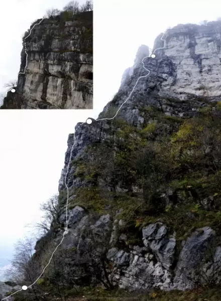 Vista della parete - Matteo Burato, Arrampicare ad Asiago e dintorni